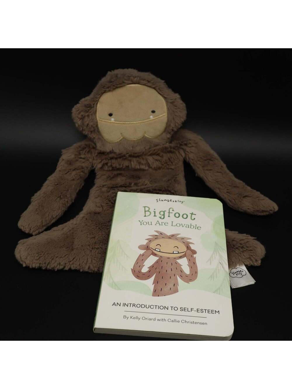 Slumberkins Bigfoot Snuggler Plush Lovey Set Board Book Affirmation Card